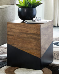 Best Furniture Outlet - Ashley Furniture - Trailbend Accent Table - Accent Table / Brown/Gunmetal - A4000311
