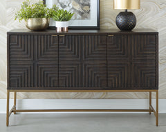 Best Furniture Outlet - Ashley Furniture - Elinmore Accent Cabinet - Accent Cabinet / Brown/Gold Finish - A4000316