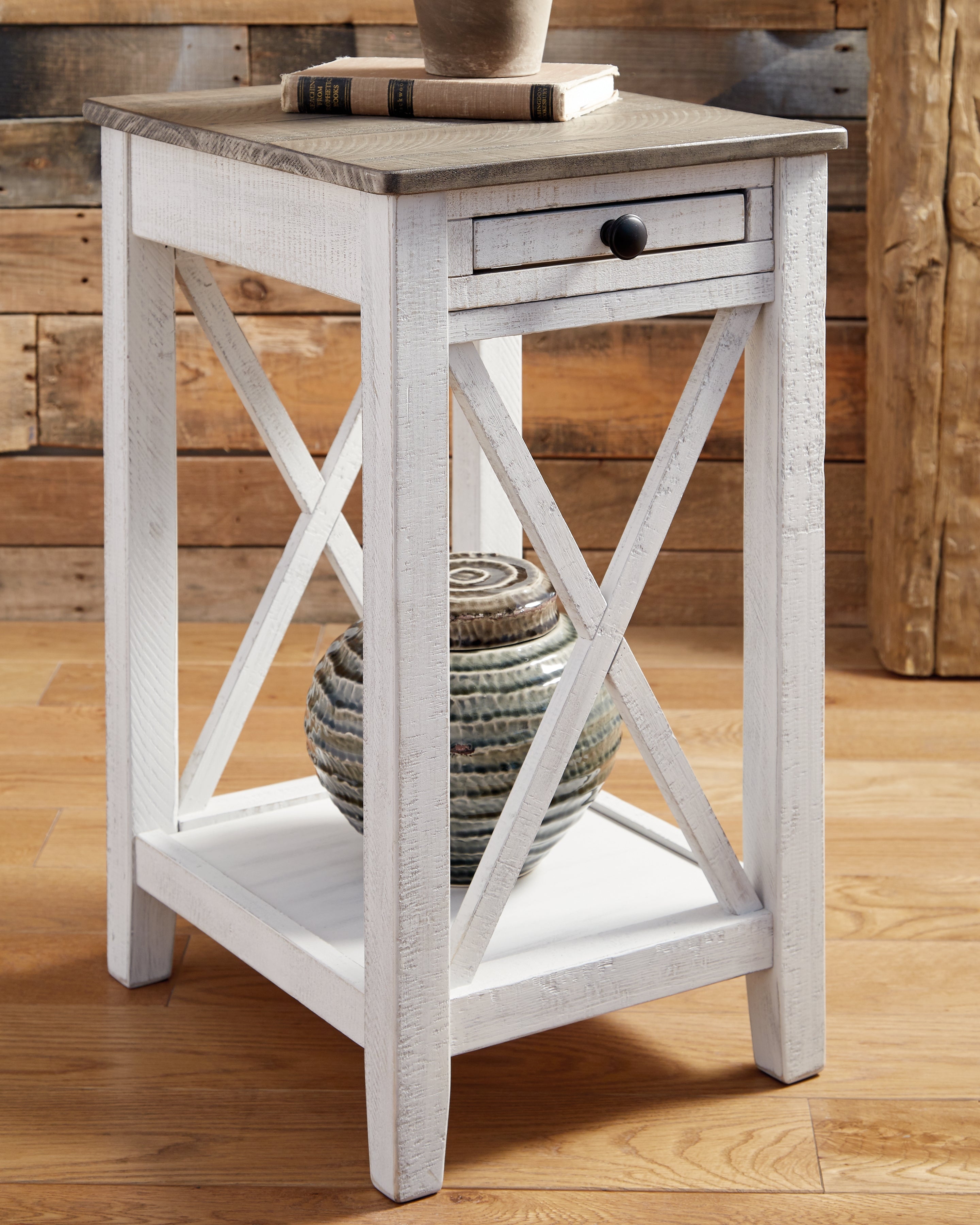 Best Furniture Outlet - Ashley Furniture - Adalane Accent Table - Accent Table / White/Gray - A4000374