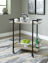 Best Furniture Outlet - Ashley Furniture - Waylowe Bar Cart - Bar Cart / Brown/Black - A4000389