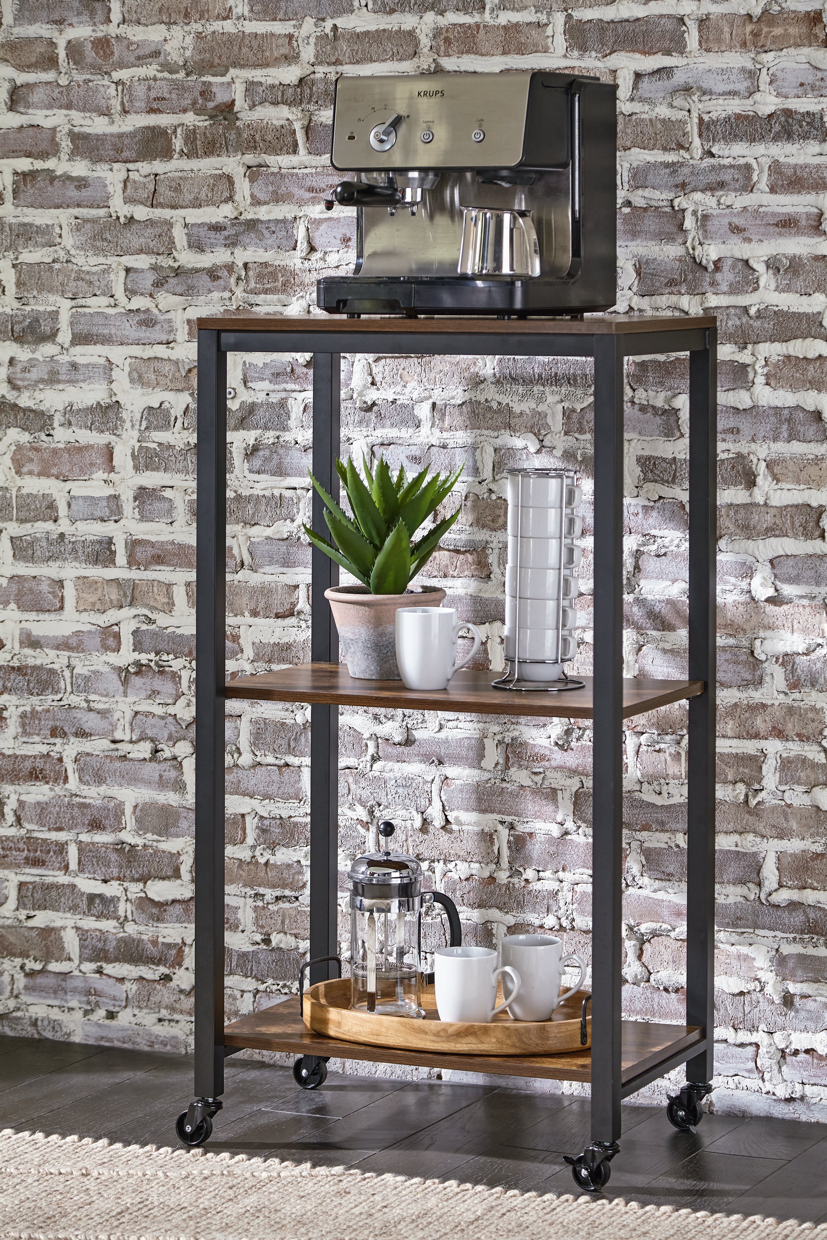 Best Furniture Outlet - Ashley Furniture - Bevinfield Bar Cart - Bar Cart / Brown/Black - A4000394