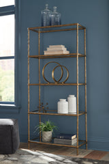 Best Furniture Outlet - Ashley Furniture - Ryandale Bookcase - Bookcase / Antique Brass Finish - A4000441