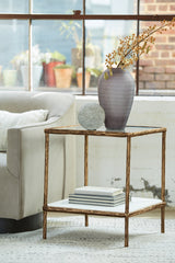 Best Furniture Outlet - Ashley Furniture - Ryandale Accent Table - Accent Table / Antique Brass Finish - A4000442