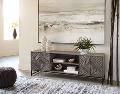 Best Furniture Outlet - Ashley Furniture - Treybrook Accent Cabinet - Accent Cabinet / Distressed Gray - A4000512