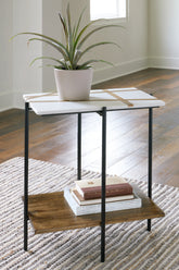 Best Furniture Outlet - Ashley Furniture - Braxmore Accent Table - Accent Table / White/Light Brown - A4000525