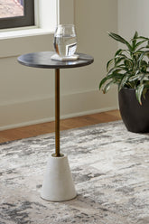 Best Furniture Outlet - Ashley Furniture - Caramont Accent Table - Accent Table / Black/White/Gold Finish - A4000540