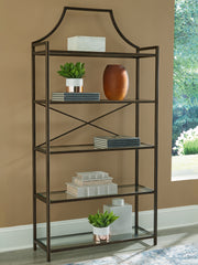 Best Furniture Outlet - Ashley Furniture - Bernonly Bookcase - Bookcase / Antique Bronze Finish - A4000556