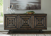 Best Furniture Outlet - Ashley Furniture - Fair Ridge Accent Cabinet - Accent Cabinet / Distressed Black - A4000573