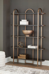 Best Furniture Outlet - Ashley Furniture - Brentmour Bookcase - Bookcase / Brown/Gold Finish - A4000589