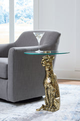 Best Furniture Outlet - Ashley Furniture - Vallain Accent Table - Accent Table / Antique Gold Finish - A4000605