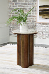 Best Furniture Outlet - Ashley Furniture - Henfield Accent Table - Accent Table / Beige/Brown - A4000623