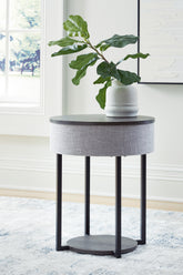 Best Furniture Outlet - Ashley Furniture - Sethlen Accent Table with Speaker - Accent Table with Speaker / Gray/Black - A4000641