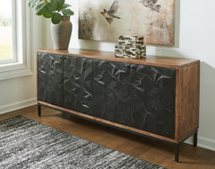 Best Furniture Outlet - Ashley Furniture - Dorannby Accent Cabinet - Accent Cabinet / Black/Brown - A4000649