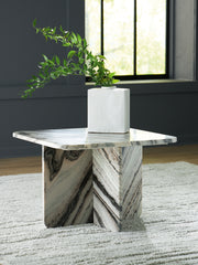 Best Furniture Outlet - Ashley Furniture - Baretton Accent Coffee Table - Accent Cocktail Table / Black/White/Taupe - A4000670