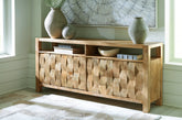 Best Furniture Outlet - Ashley Furniture - Hudwick Accent Cabinet - Accent Cabinet / Natural Brown - A4000672