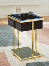 Best Furniture Outlet - Ashley Furniture - Rexwell Accent Table with Speaker - Accent Table with Speaker / Black/Gold Finish - A4000681