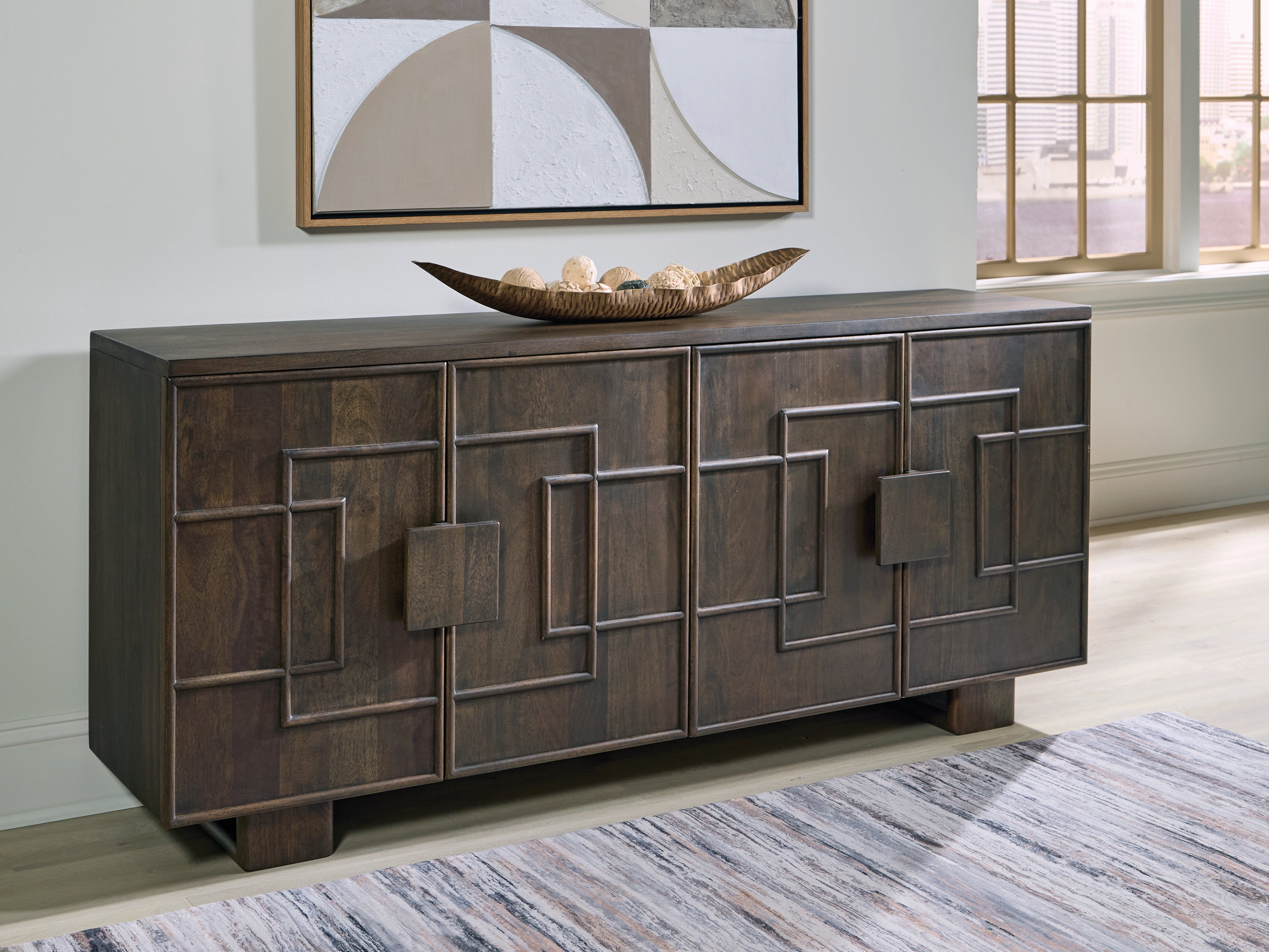 Best Furniture Outlet - Ashley Furniture - Cato Accent Cabinet - Accent Cabinet / Dark Brown - A4000682