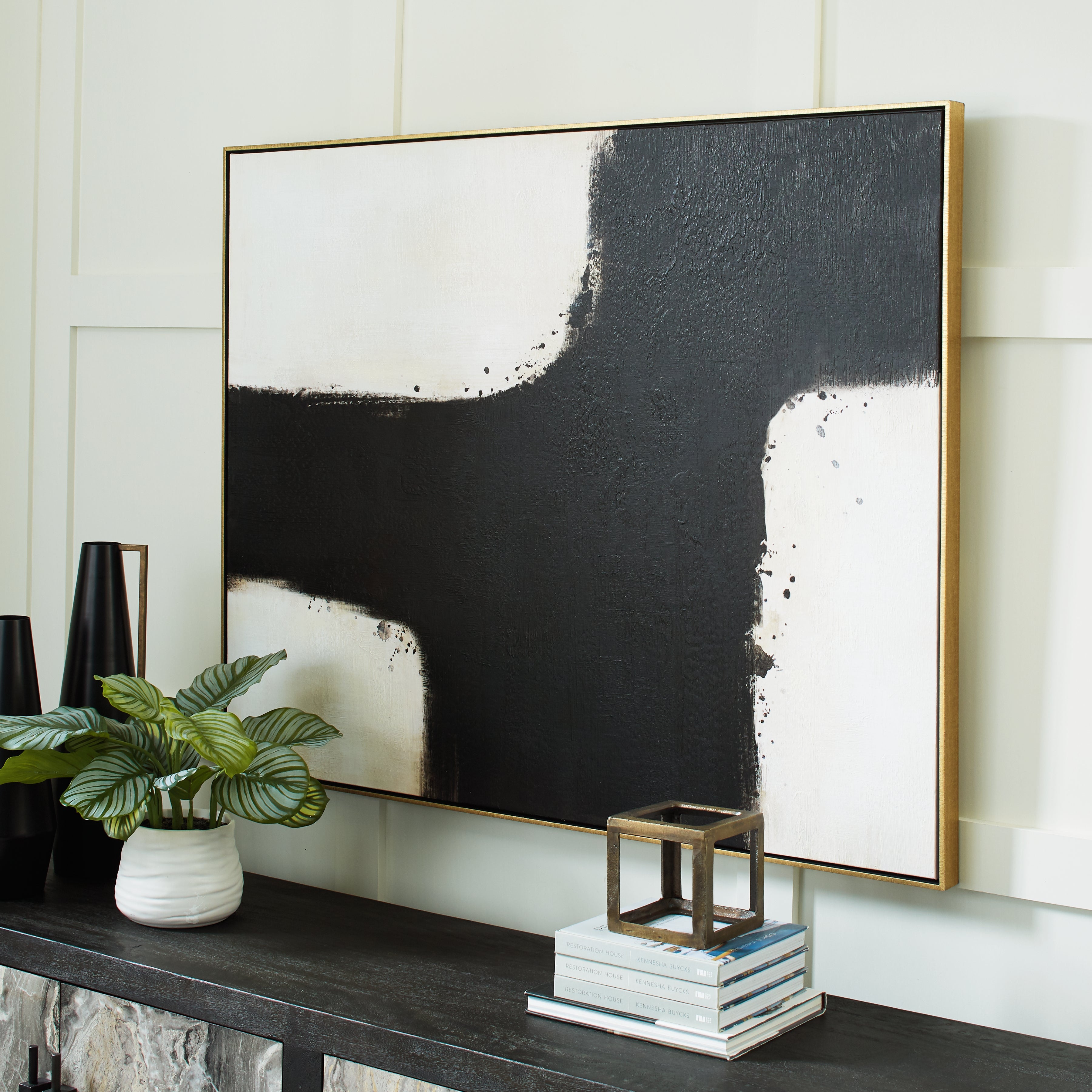 Best Furniture Outlet - Ashley Furniture - Reighlea Wall Decor - Wall Art / Black/White - A8000352
