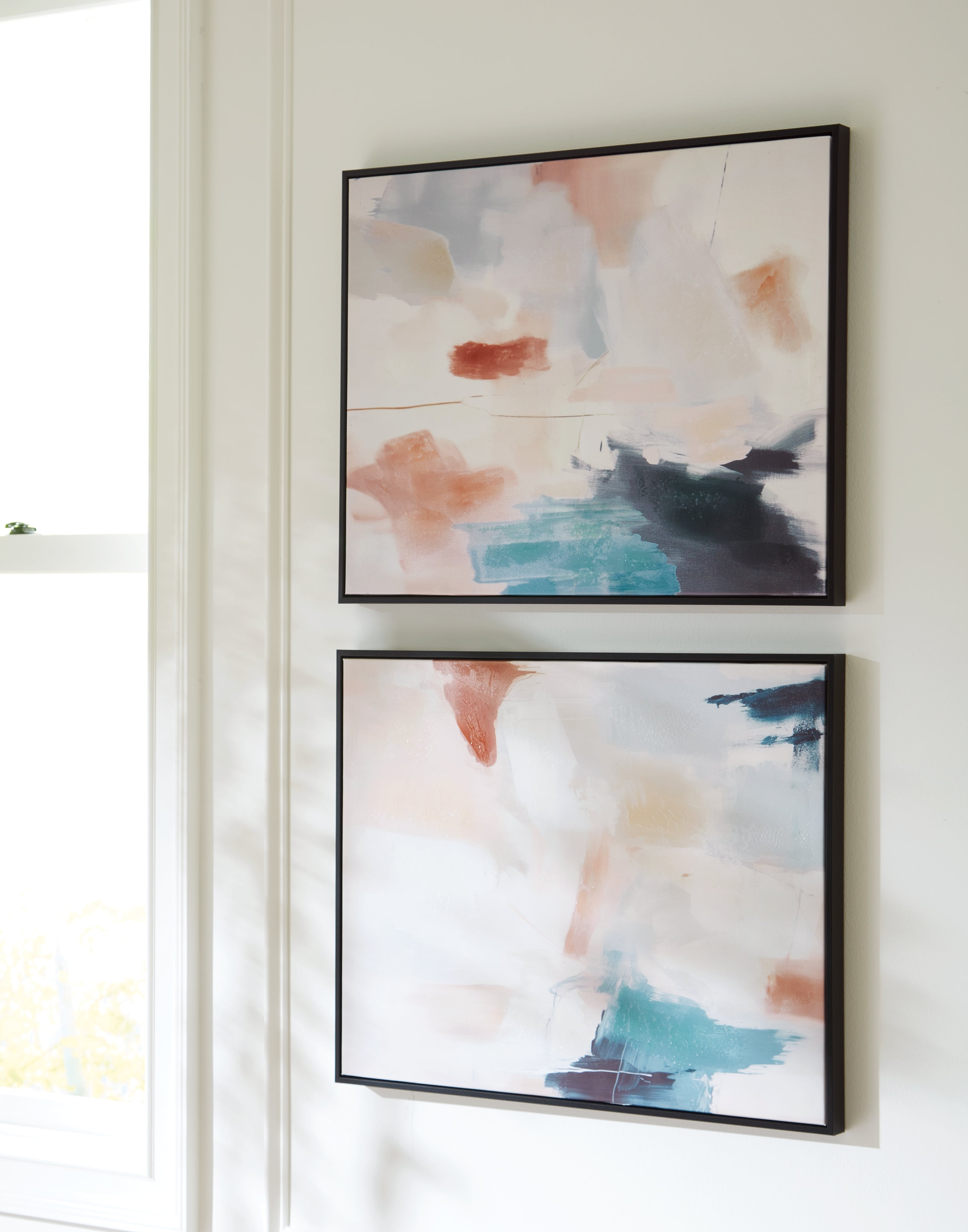 Best Furniture Outlet - Ashley Furniture - Caldish Wall Decor - Wall Art Set (Set of 2) / Blue/White/Pink - A8000415