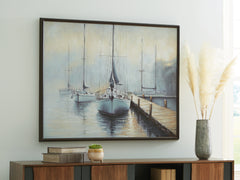 Best Furniture Outlet - Ashley Furniture - Worthney Wall Decor - Wall Art / Blue/White/Brown - A8000457