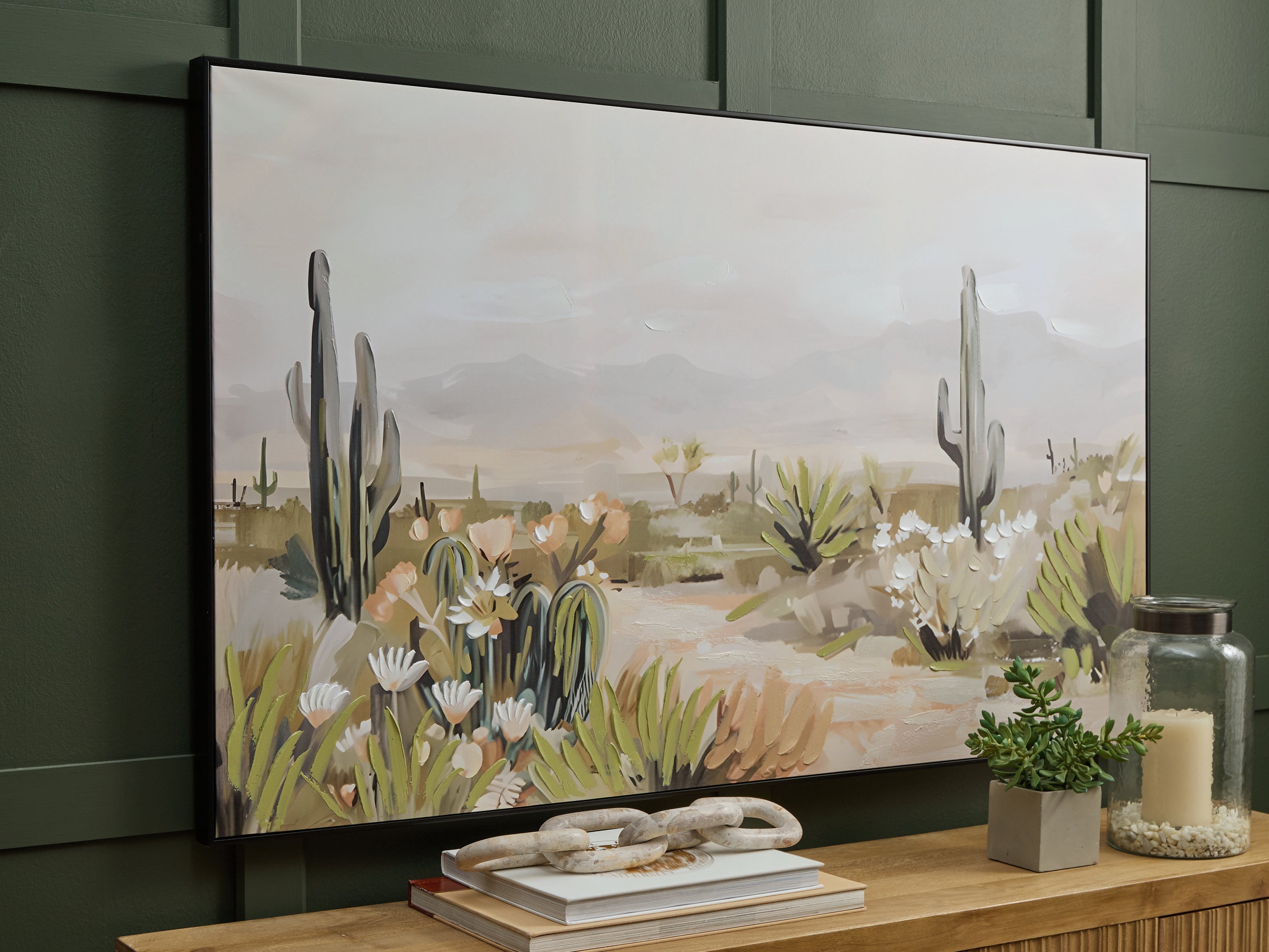 Best Furniture Outlet - Ashley Furniture - Sidworth Wall Decor - Wall Art / Green/Beige/Gray - A8000480