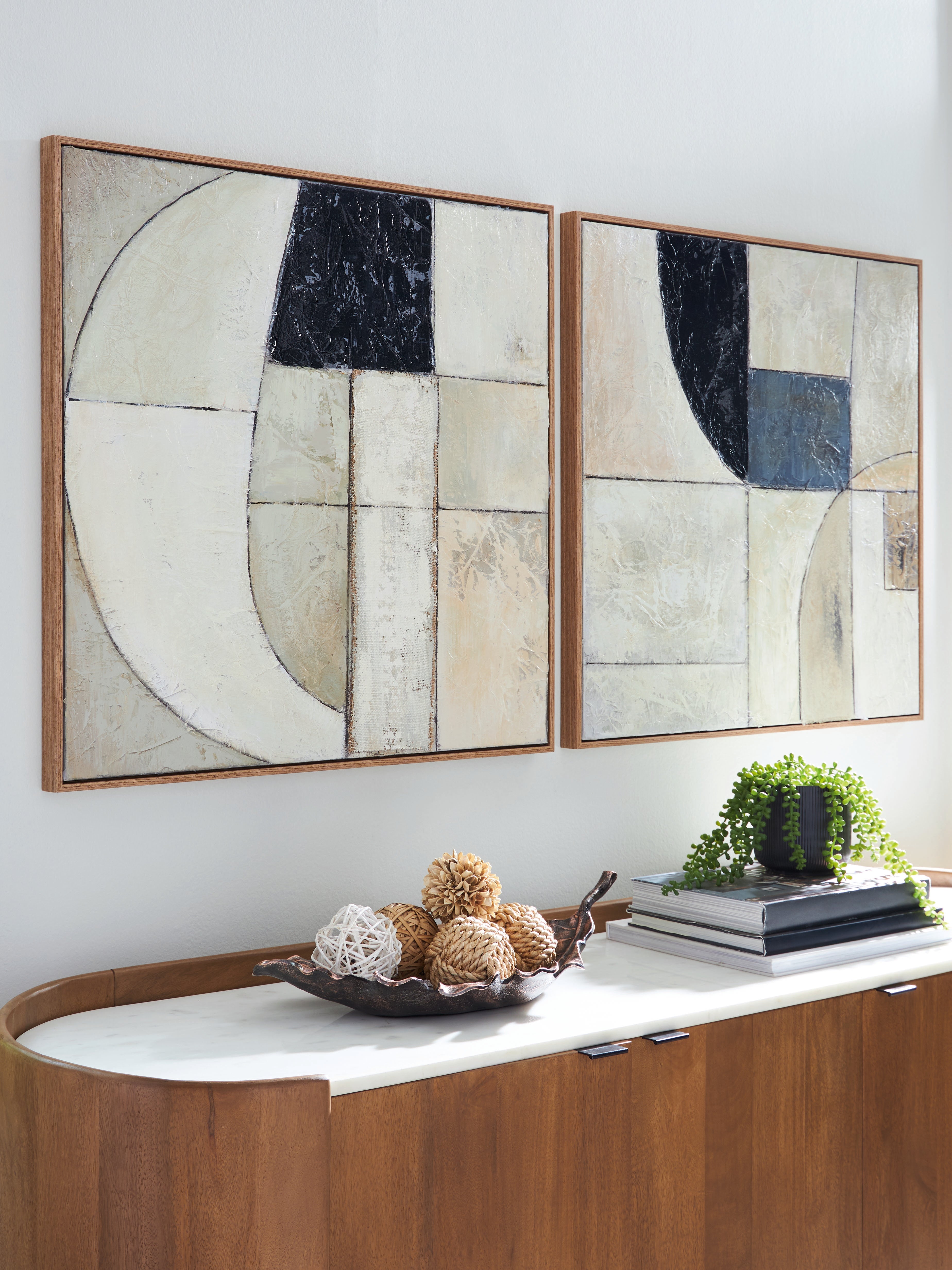 Best Furniture Outlet - Ashley Furniture - Bexlen Wall Decor - Wall Art Set (Set of 2) / Tan/Taupe/Black - A8000498