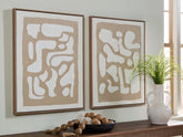 Best Furniture Outlet - Ashley Furniture - Waldett Wall Decor - Wall Art Set (Set of 2) / Beige/White - A8000503