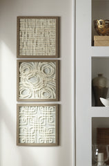 Best Furniture Outlet - Ashley Furniture - Odella Wall Decor - Wall Decor Set (3/CN) / Cream/Taupe - A8010009