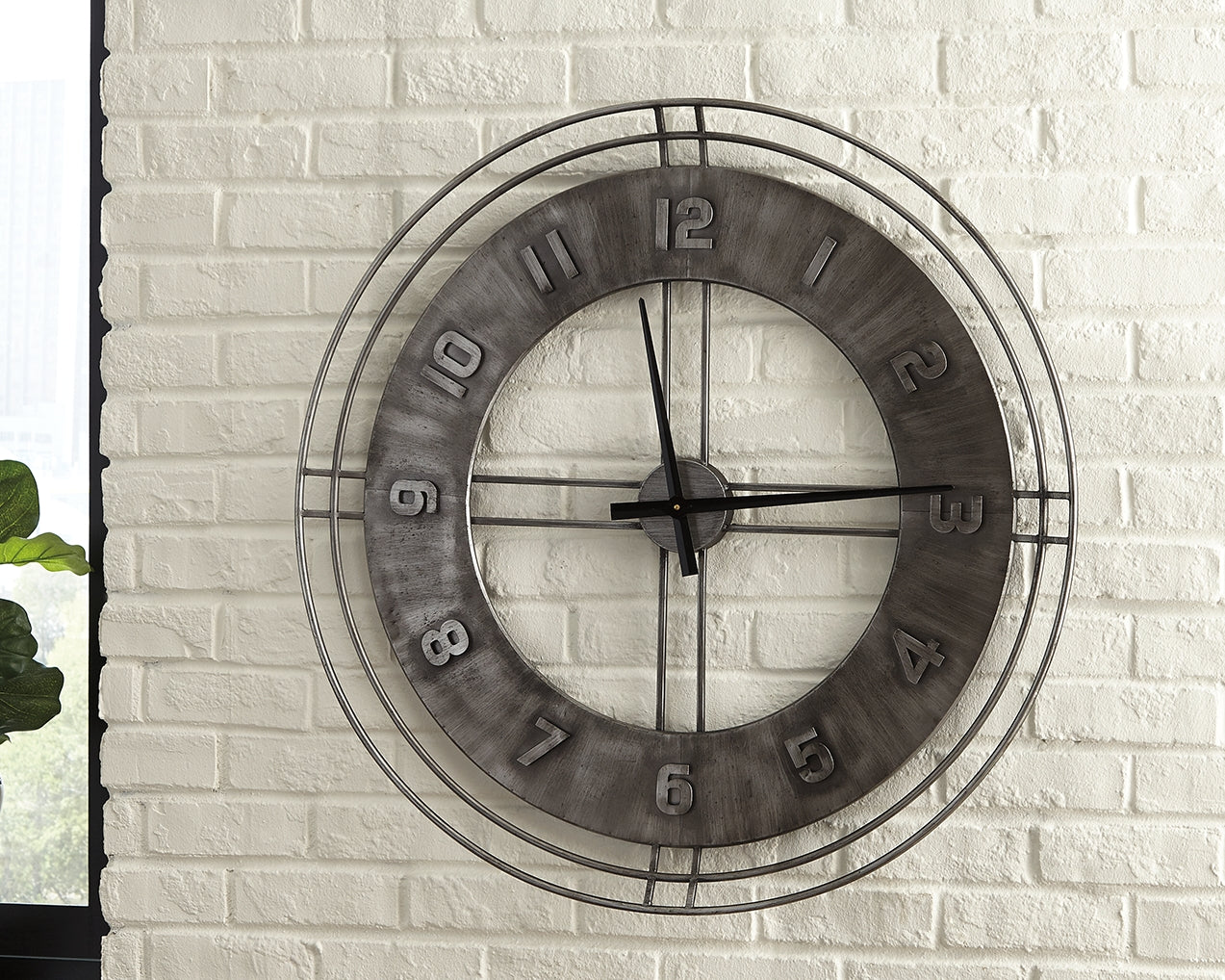 Best Furniture Outlet - Ashley Furniture - Ana Sofia Wall Decor - Wall Clock / Antique Gray - A8010068