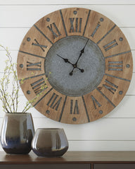 Best Furniture Outlet - Ashley Furniture - Payson Wall Decor - Wall Clock / Antique Gray/Natural - A8010076