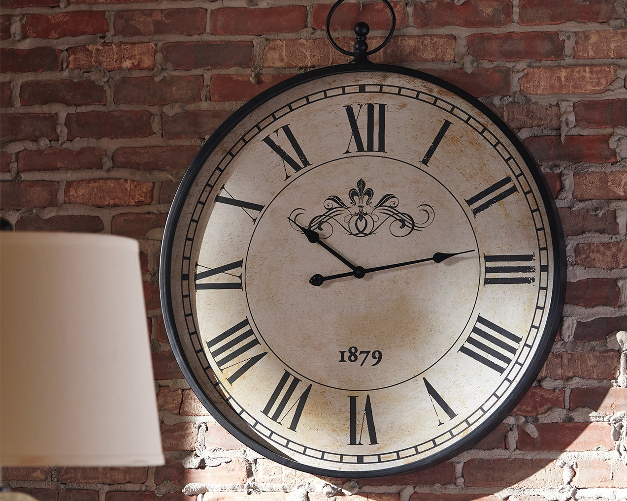 Best Furniture Outlet - Ashley Furniture - Augustina Wall Decor - Wall Clock / Antique Black - A8010110