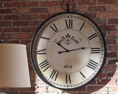 Best Furniture Outlet - Ashley Furniture - Augustina Wall Decor - Wall Clock / Antique Black - A8010110