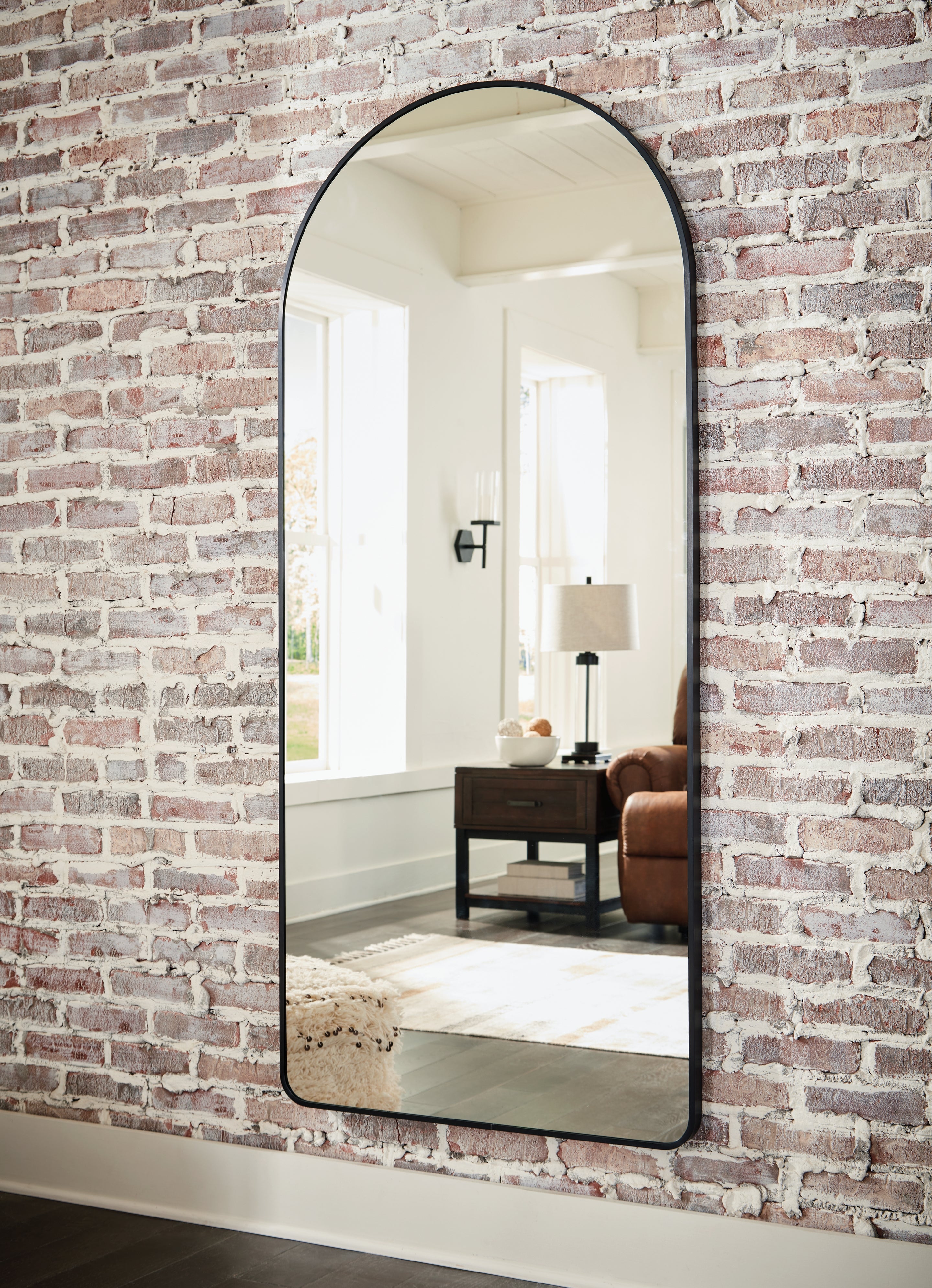Best Furniture Outlet - Ashley Furniture - Sethall Mirror - Floor Mirror / Black - A8010307
