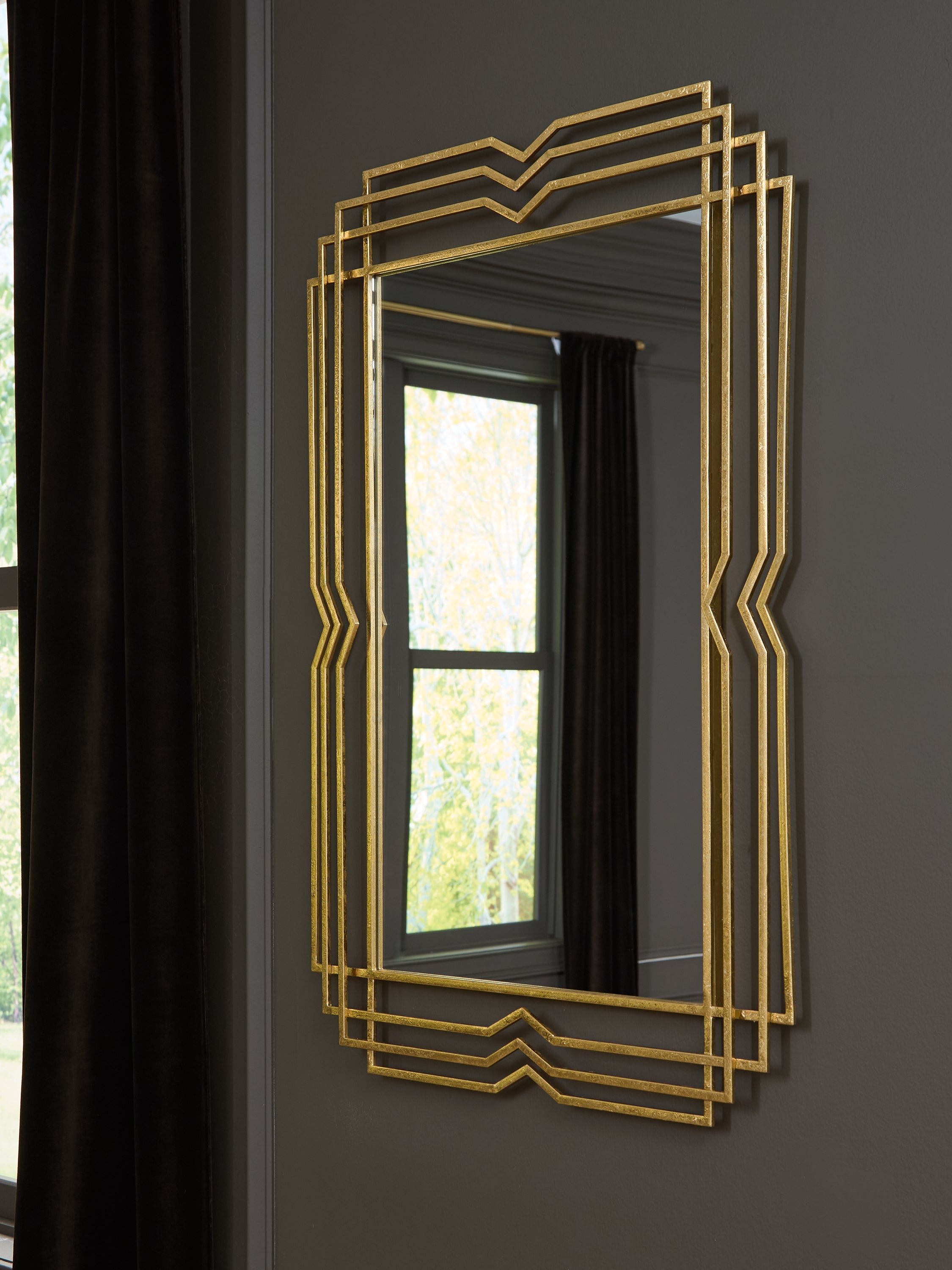 Best Furniture Outlet - Ashley Furniture - Claybrook Mirror - Accent Mirror / Gold Finish - A8010349