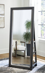 Best Furniture Outlet - Ashley Furniture - Evesen Mirror - Floor Standing Mirror/Storage / Black - A8010384