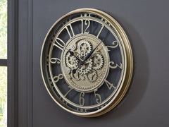 Best Furniture Outlet - Ashley Furniture - Gilover Wall Decor - Wall Clock / Champagne Finish - A8010386