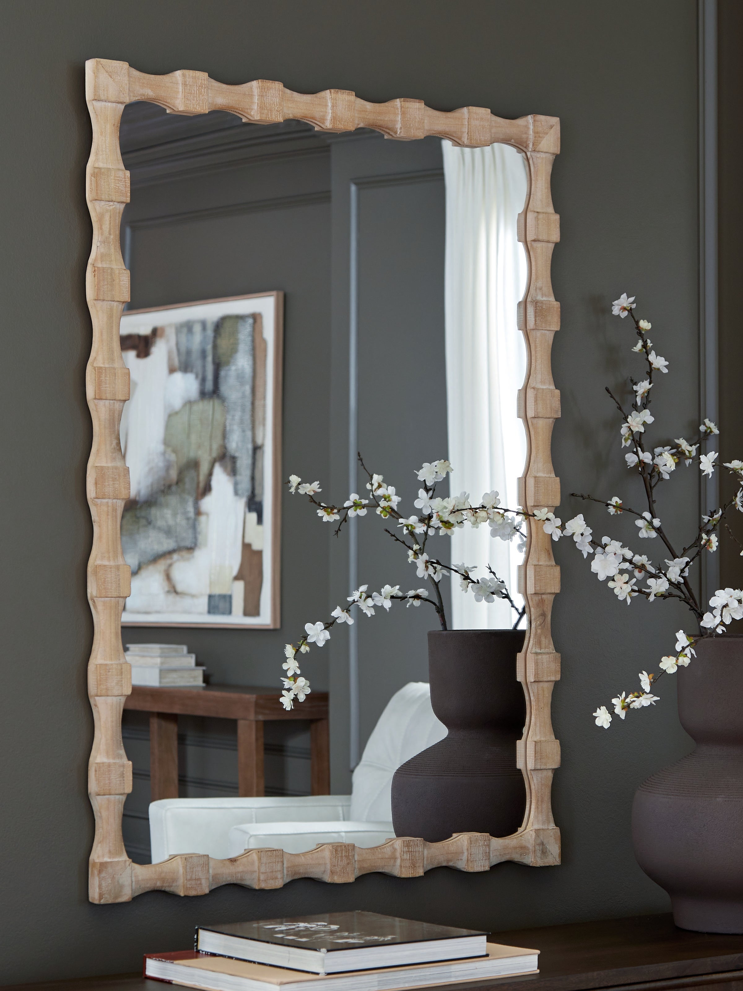 Best Furniture Outlet - Ashley Furniture - Acelmore Mirror - Accent Mirror / Light Brown - A8010420