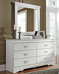 Best Furniture Outlet - Ashley Furniture - Anarasia Bedroom - Dresser and Mirror / White - B129B3