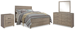 Best Furniture Outlet - Ashley Furniture - Culverbach Bedroom - Queen Panel Bed, Dresser, Mirror and Nightstand / Gray - B070B14