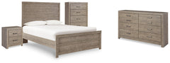Best Furniture Outlet - Ashley Furniture - Culverbach Bedroom - Full Panel Bed, Dresser, Chest and Nightstand / Gray - B070B18