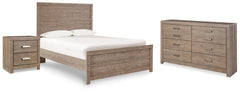 Best Furniture Outlet - Ashley Furniture - Culverbach Bedroom - Full Panel Bed, Dresser and Nightstand / Gray - B070B29