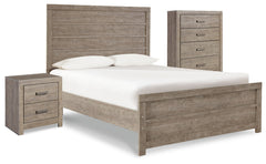 Best Furniture Outlet - Ashley Furniture - Culverbach Bedroom - Full Panel Bed with Chest of Drawers and Nightstand / Gray - B070B12