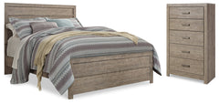 Best Furniture Outlet - Ashley Furniture - Culverbach Bedroom - Queen Panel Bed with Chest / Gray - B070B21