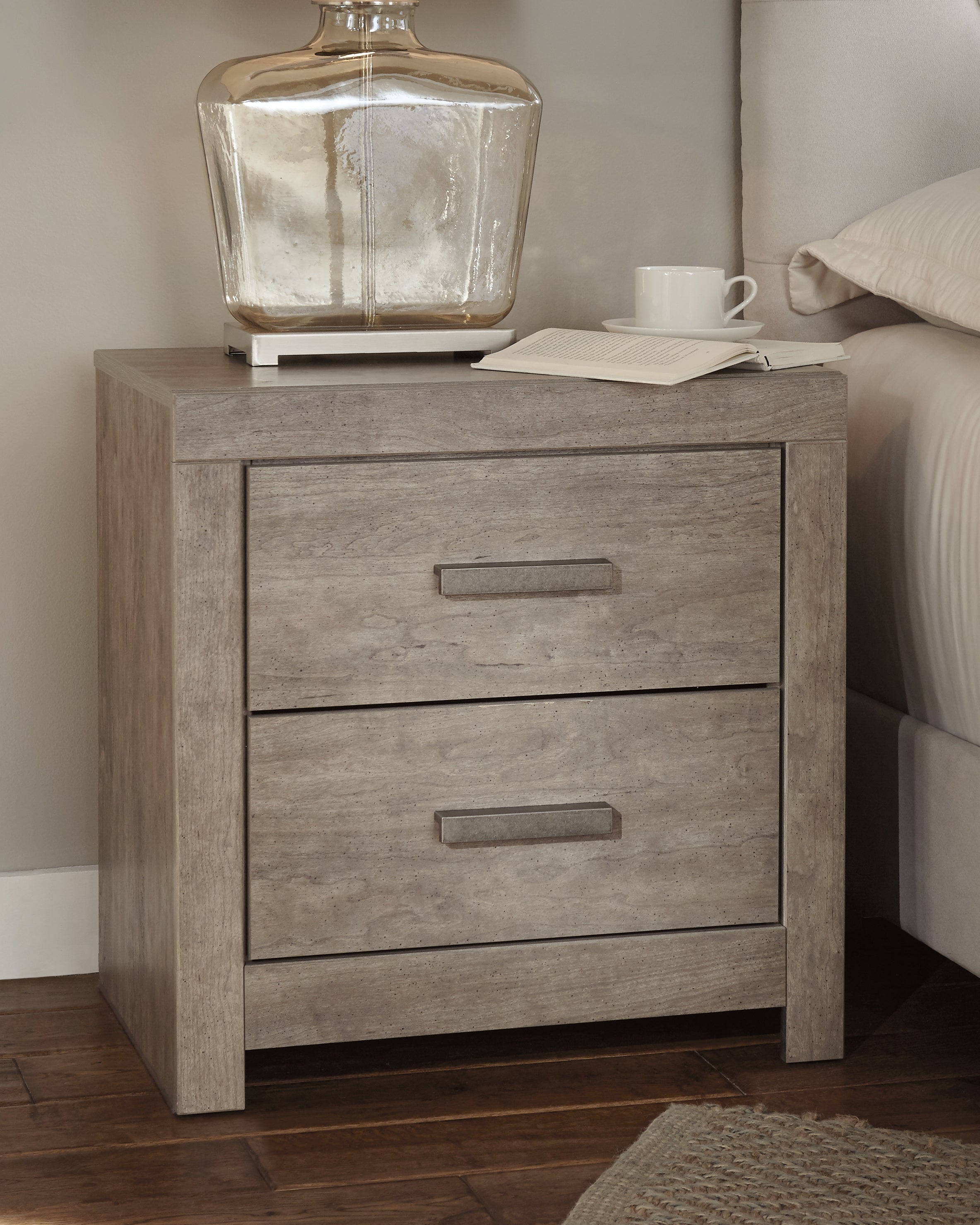 Best Furniture Outlet - Ashley Furniture - Culverbach Bedroom - Two Drawer Night Stand / Gray - B070-92