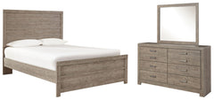 Best Furniture Outlet - Ashley Furniture - Culverbach Bedroom - Full Panel Bed, Dresser and Mirror / Gray - B070B6