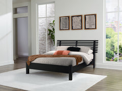 Best Furniture Outlet - Ashley Furniture - Danziar Bedroom - Queen Slat Panel Bed / Black - B1013B1