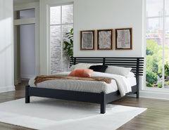 Best Furniture Outlet - Ashley Furniture - Danziar Bedroom - King Slat Panel Bed / Black - B1013B6