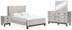 Best Furniture Outlet - Ashley Furniture - Vessalli Bedroom - Queen Panel Bed, Dresser, Mirror and Nightstand / Gray - B1036B9