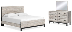 Best Furniture Outlet - Ashley Furniture - Vessalli Bedroom - King Panel Bed, Dresser and Mirror / Gray - B1036B12