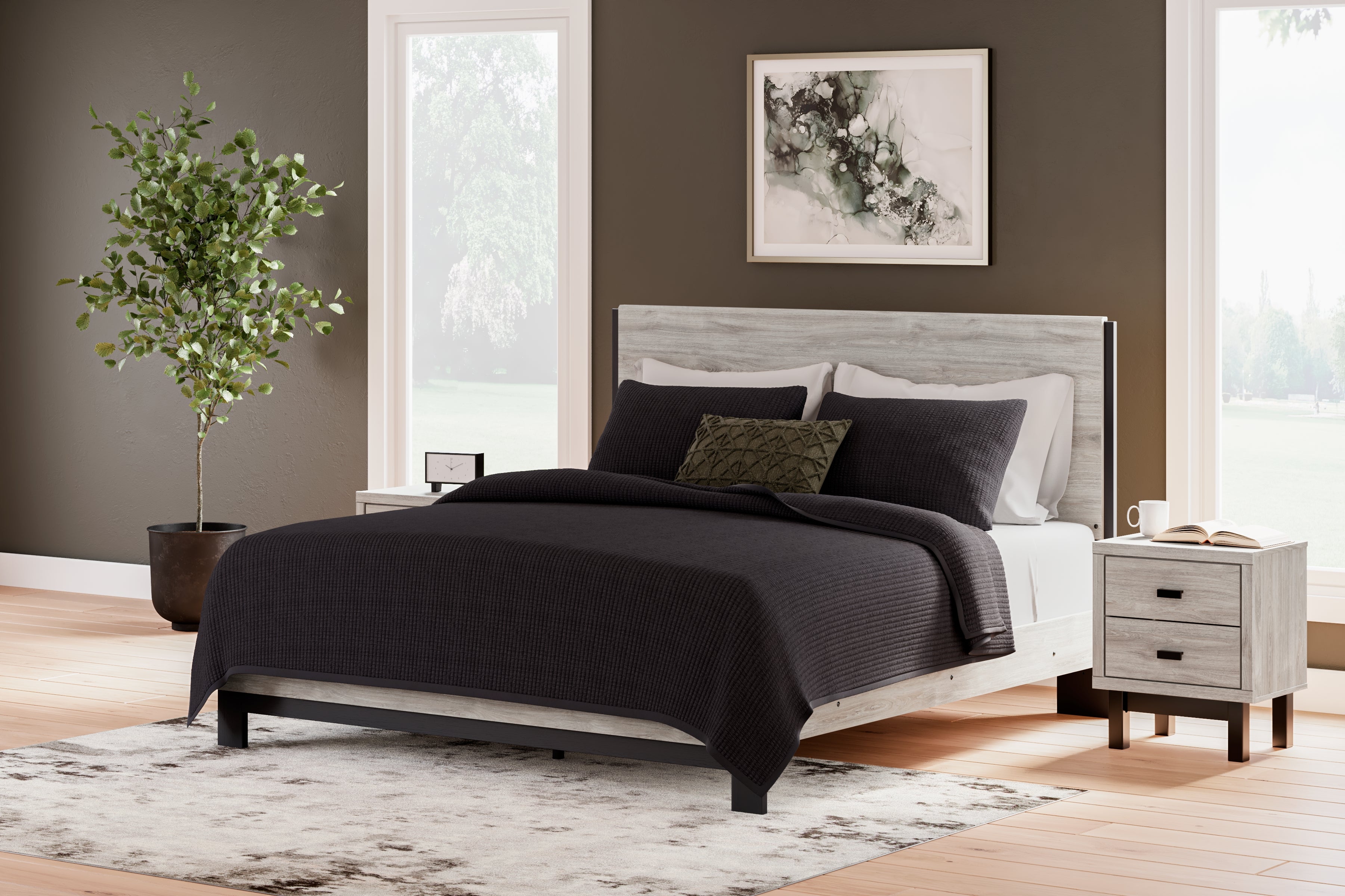 Best Furniture Outlet - Ashley Furniture - Vessalli Bedroom - King Panel Bed / Gray - B1036B7